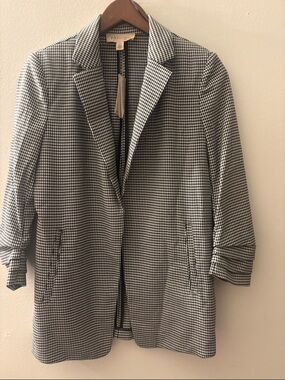 Philosophy Black and White Houndstooth Blazer Jacket